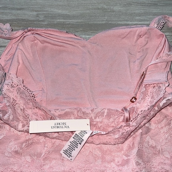 Victoria’s Secret Pink Grey Modal & Lace Cropped Cami Set Medium tank boyshorts - Picture 2 of 11